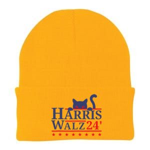 Harris Waltz 2024 Kamala Tim Cat Election Design Knit Cap Winter Beanie