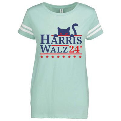 Harris Waltz 2024 Kamala Tim Cat Election Design Enza Ladies Jersey Football T-Shirt