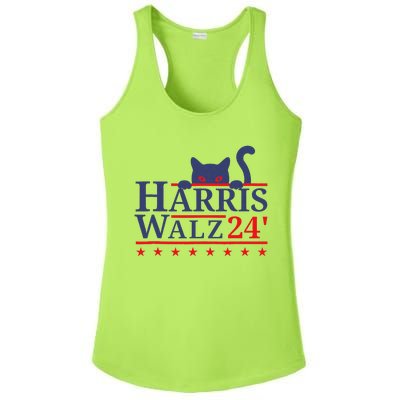 Harris Waltz 2024 Kamala Tim Cat Election Design Ladies PosiCharge Competitor Racerback Tank