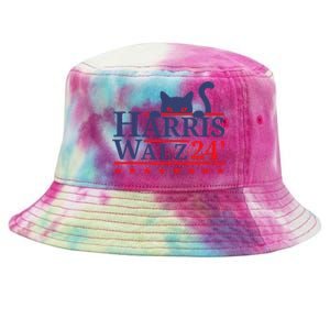 Harris Waltz 2024 Kamala Tim Cat Election Design Tie-Dyed Bucket Hat