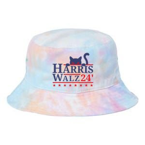 Harris Waltz 2024 Kamala Tim Cat Election Design Tie Dye Newport Bucket Hat