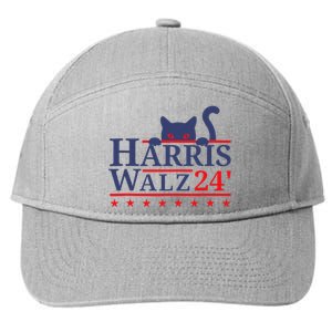 Harris Waltz 2024 Kamala Tim Cat Election Design 7-Panel Snapback Hat