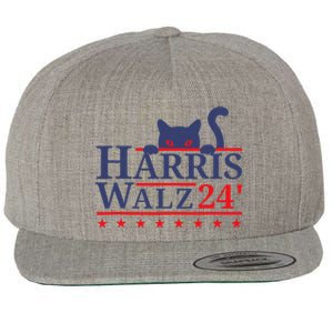 Harris Waltz 2024 Kamala Tim Cat Election Design Wool Snapback Cap