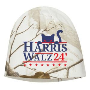 Harris Waltz 2024 Kamala Tim Cat Election Design Kati - Camo Knit Beanie