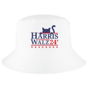 Harris Waltz 2024 Kamala Tim Cat Election Design Cool Comfort Performance Bucket Hat