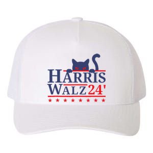 Harris Waltz 2024 Kamala Tim Cat Election Design Yupoong Adult 5-Panel Trucker Hat