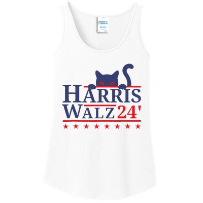 Harris Waltz 2024 Kamala Tim Cat Election Design Ladies Essential Tank