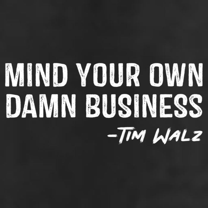Harris Walz 2024 Mind Your Own Damn Business 7 Panel Mesh Trucker Snapback Hat