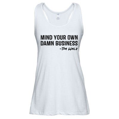 Harris Walz 2024 Mind Your Own Damn Business Ladies Essential Flowy Tank