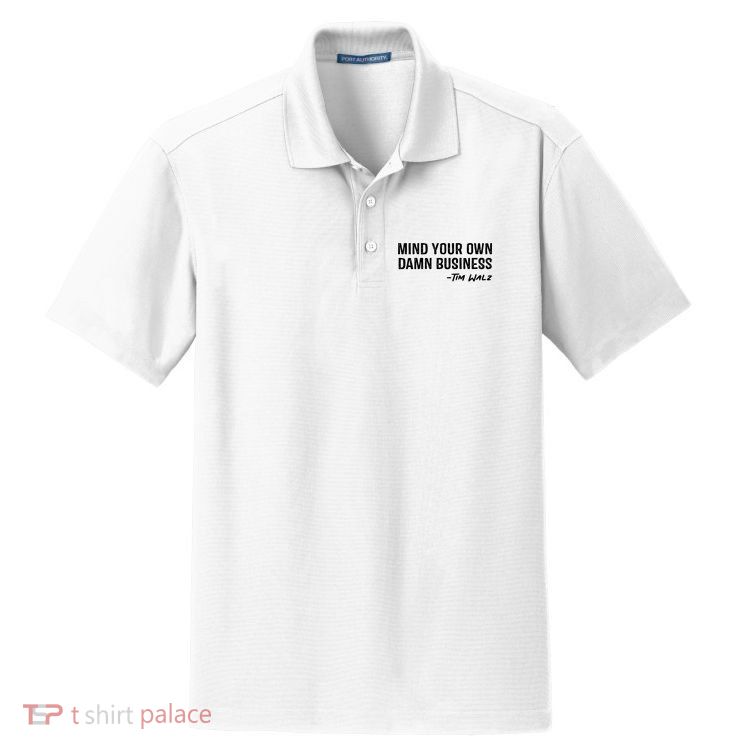 Harris Walz 2024 Mind Your Own Damn Business Dry Zone Grid Polo