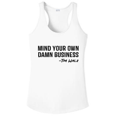 Harris Walz 2024 Mind Your Own Damn Business Ladies PosiCharge Competitor Racerback Tank