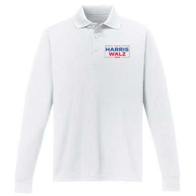 Harris Walz 2024 Vp Presidential Election Usa Waltz Performance Long Sleeve Polo