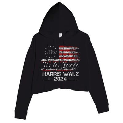 Harris Waltz 2024 Election Kamala Harris Tim Waltz 2024 Crop Fleece Hoodie