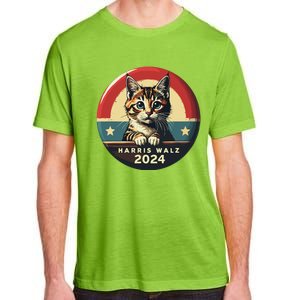 Harris Walz 2024 Funny Cat Election Kamala Harris Tim Waltz Adult ChromaSoft Performance T-Shirt