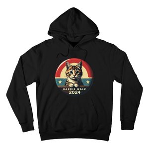 Harris Walz 2024 Funny Cat Election Kamala Harris Tim Waltz Hoodie