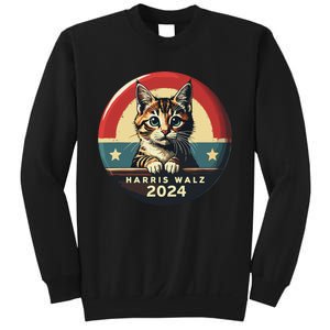 Harris Walz 2024 Funny Cat Election Kamala Harris Tim Waltz Sweatshirt