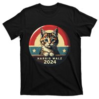 Harris Walz 2024 Funny Cat Election Kamala Harris Tim Waltz T-Shirt