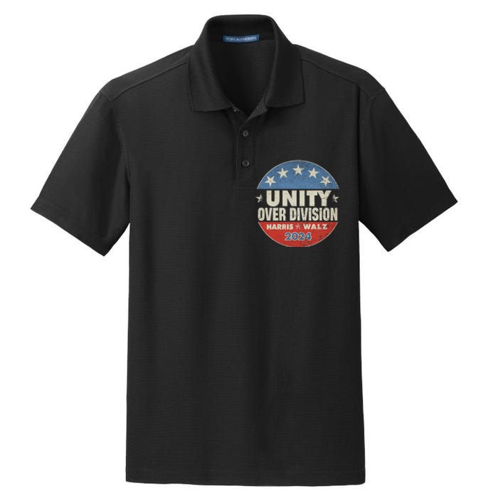 Harris Waltz 2024 Unity Over Division Dry Zone Grid Polo