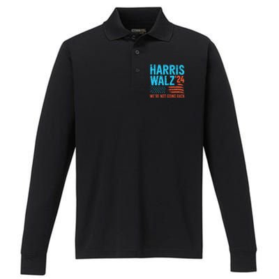 Harris Walz 2024 Election Kamala Harris Tim Waltz 2024 Performance Long Sleeve Polo