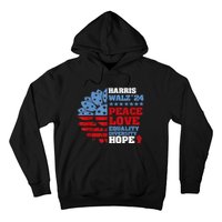 Harris Walz 2024 Peace Love Equality Diversity Hope Lgbt Hoodie