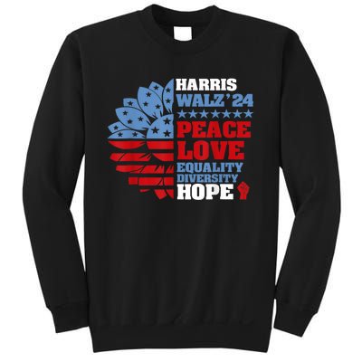 Harris Walz 2024 Peace Love Equality Diversity Hope Lgbt Sweatshirt