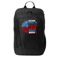 Harris Walz 2024 Peace Love Equality Diversity Hope Lgbt City Backpack