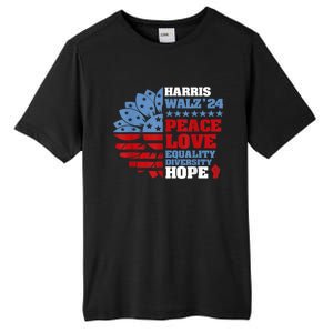 Harris Walz 2024 Peace Love Equality Diversity Hope Lgbt Tall Fusion ChromaSoft Performance T-Shirt