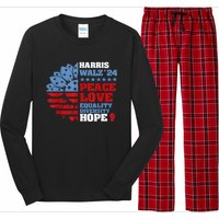 Harris Walz 2024 Peace Love Equality Diversity Hope Lgbt Long Sleeve Pajama Set