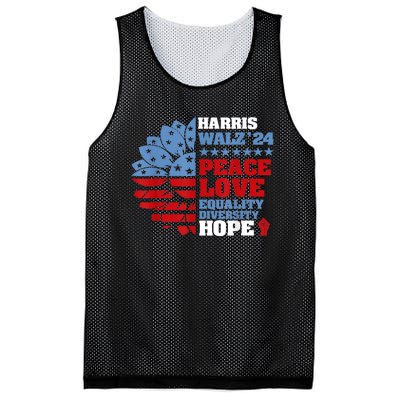 Harris Walz 2024 Peace Love Equality Diversity Hope Lgbt Mesh Reversible Basketball Jersey Tank