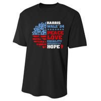 Harris Walz 2024 Peace Love Equality Diversity Hope Lgbt Performance Sprint T-Shirt