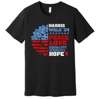 Harris Walz 2024 Peace Love Equality Diversity Hope Lgbt Premium T-Shirt