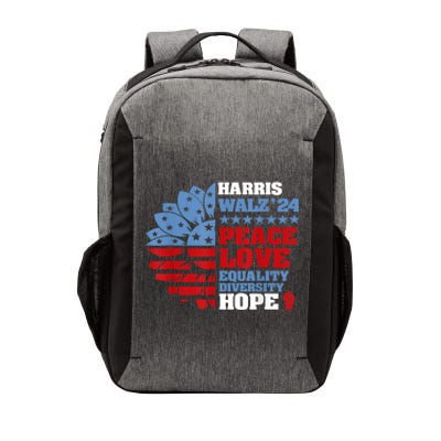 Harris Walz 2024 Peace Love Equality Diversity Hope Lgbt Vector Backpack