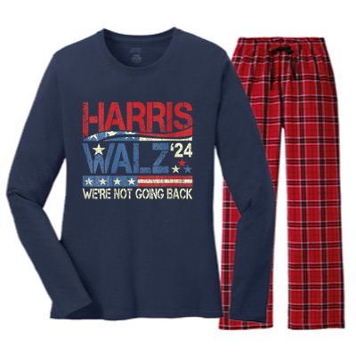 Harris Waltz 2024 Election Kamala Harris Tim Waltz 2024 Women's Long Sleeve Flannel Pajama Set 