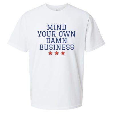 Harris Walz 2024 Mind Your Own Damn Business Sueded Cloud Jersey T-Shirt