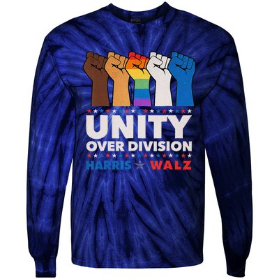 Harris Waltz 2024 Unity Over Division Tie-Dye Long Sleeve Shirt