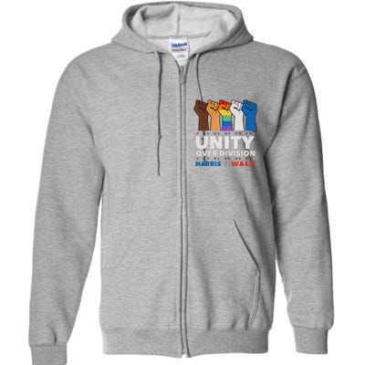 Harris Waltz 2024 Unity Over Division Full Zip Hoodie