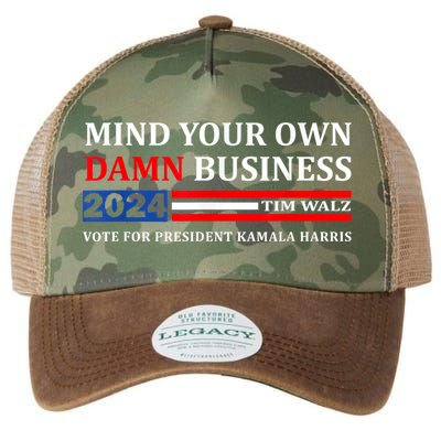 Harris Walz 2024 Mind Your Own Damn Business Legacy Tie Dye Trucker Hat