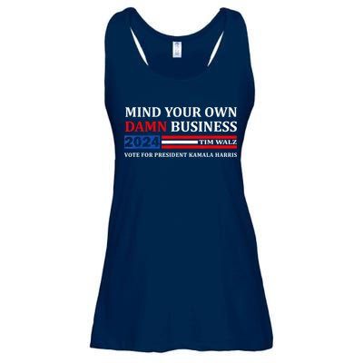 Harris Walz 2024 Mind Your Own Damn Business Ladies Essential Flowy Tank