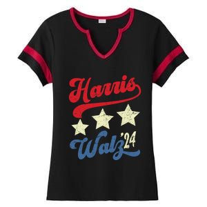 Harris Walz 2024 Election Kamala Harris Tim Waltz 2024 Ladies Halftime Notch Neck Tee