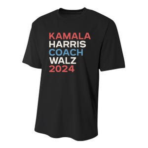 Harris Waltz 2024 Kamala Harris Coach Walz 2024 Youth Performance Sprint T-Shirt