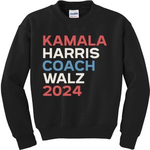 Harris Waltz 2024 Kamala Harris Coach Walz 2024 Kids Sweatshirt