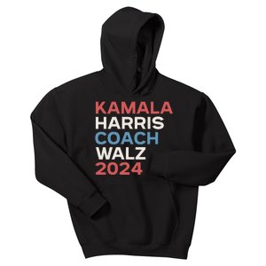 Harris Waltz 2024 Kamala Harris Coach Walz 2024 Kids Hoodie