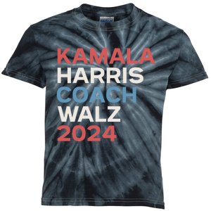 Harris Waltz 2024 Kamala Harris Coach Walz 2024 Kids Tie-Dye T-Shirt