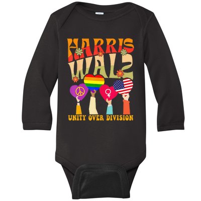 Harris Waltz 2024 Unity Over Division Harris Waltz 2024 Over Baby Long Sleeve Bodysuit