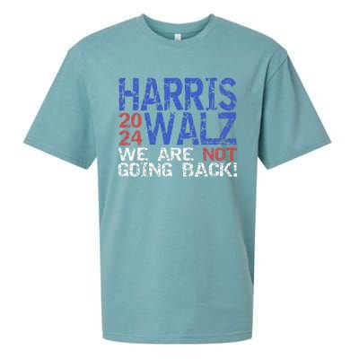 Harris Walz 2024 We Are Not Going Back Support Kamala Harris Sueded Cloud Jersey T-Shirt