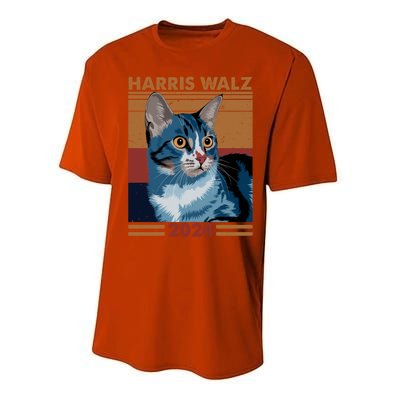 Harris Walz 2024 Funny Cat Election Kamala Harris Gift Performance Sprint T-Shirt