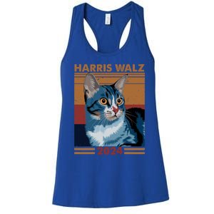 Harris Walz 2024 Funny Cat Election Kamala Harris Gift Women's Racerback Tank