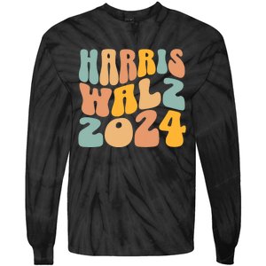 Harris Walz 2024 For President Kamala Harris Democrat Tie-Dye Long Sleeve Shirt