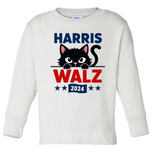 Harris Waltz 2024 Election Kamala Harris Cat Tim Waltz Toddler Long Sleeve Shirt