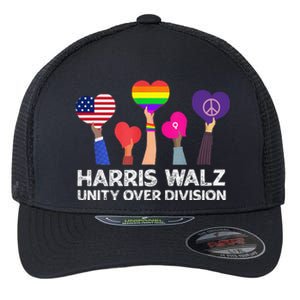 Harris Waltz 2024 Unity Over Division Kamala Harris Tim Walz Flexfit Unipanel Trucker Cap